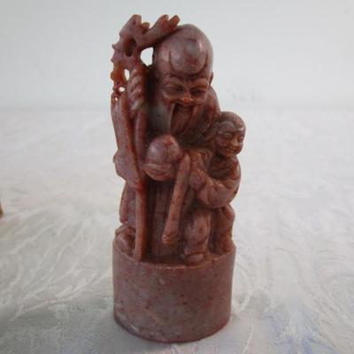 Vintage Chinese soapstone carving of the Star God Shou