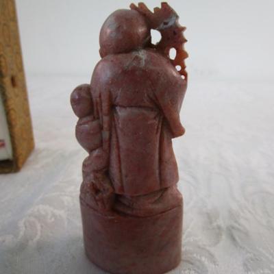 Vintage Chinese soapstone carving of the Star God Shou