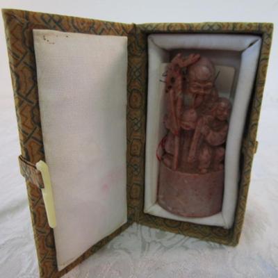 Vintage Chinese soapstone carving of the Star God Shou