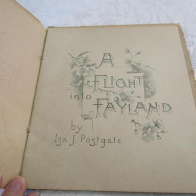 Antique book, "Flight to Fayland"