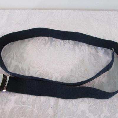 Navy web belt 41" long, black web belt 60" long