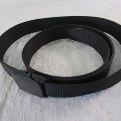 Navy web belt 41" long, black web belt 60" long