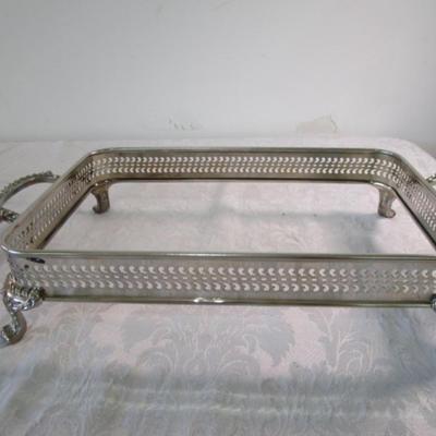 Decorative William Rogers trays to hold Pyrex dishes