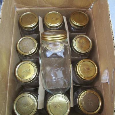 12 Regular mouth canning jars