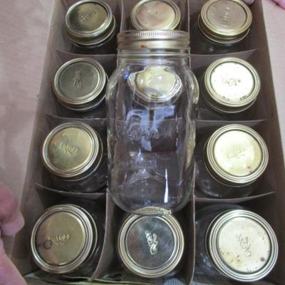 12 Regular mouth canning jars