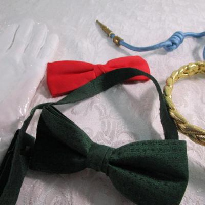2 bowties, 2 epaulets, 1 pr. white gloves size L-XL