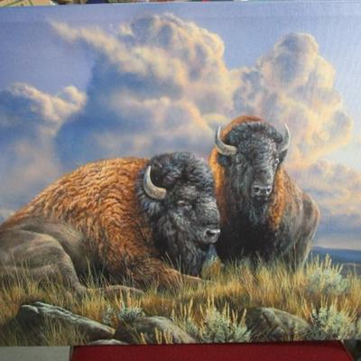 "Old Timers-Bison" on canvas by Rosemary Millette