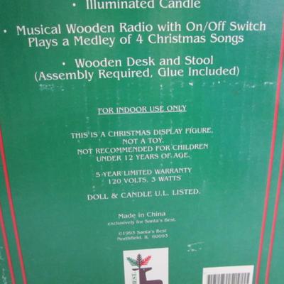 New in box Vintage Santa at the desk checking his list