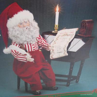 New in box Vintage Santa at the desk checking his list