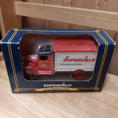 SUPERVALU 1931 HAWKEYE DIE-CAST TRUCK BANK PLUS TONKA RACE CAR AND FIRE TRUCK