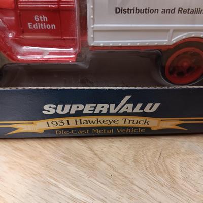 SUPERVALU 1931 HAWKEYE DIE-CAST TRUCK BANK PLUS TONKA RACE CAR AND FIRE TRUCK