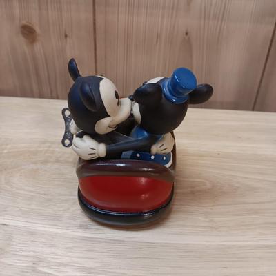 8" VINTAGE MICKEY MOUSE WITH MICKEY & MINNIE WIND UP TOY