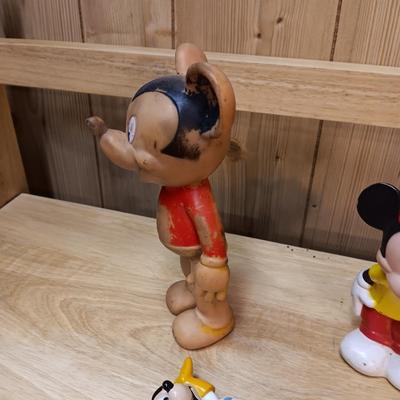 DISNEY VINTAGE MICKEY MOUSE, BUBBLE WAND AND RUBBER MICKEY