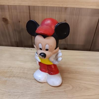 DISNEY VINTAGE MICKEY MOUSE, BUBBLE WAND AND RUBBER MICKEY