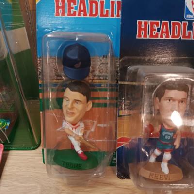HEADLINERS FOOTBALL, BASKETBALL AND BASEBALL FIGURES PLUS LUBICK BOBBLEHEAD
