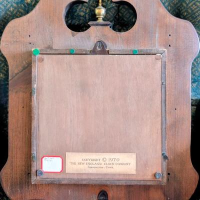 LOT 81L: Vintage Wall Clock, New England Clock Company, Farmington, CT, Battery Operated, Untested.
