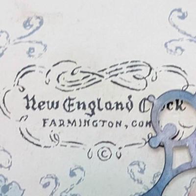 LOT 81L: Vintage Wall Clock, New England Clock Company, Farmington, CT, Battery Operated, Untested.