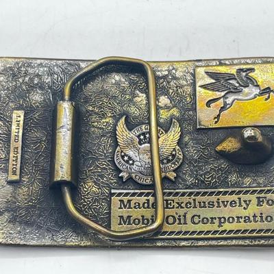 LOT 121J: Mobil Belt Buckle and Anson Tie Pin