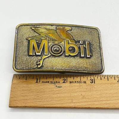 LOT 121J: Mobil Belt Buckle and Anson Tie Pin