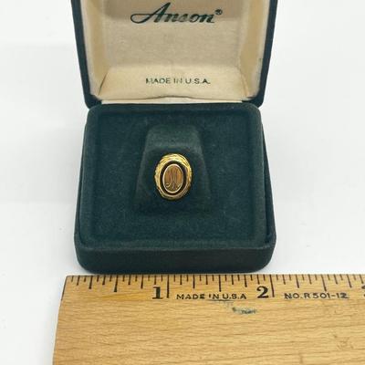 LOT 121J: Mobil Belt Buckle and Anson Tie Pin