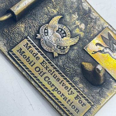 LOT 121J: Mobil Belt Buckle and Anson Tie Pin