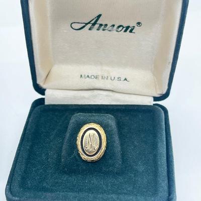 LOT 121J: Mobil Belt Buckle and Anson Tie Pin