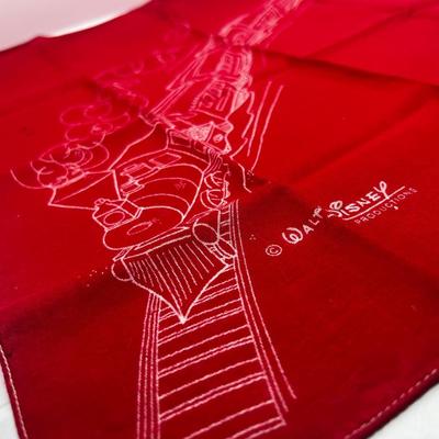 LOT 123J: Vintage Disneyland R.R. "Chief Engineer" Hankerchief - 16"x16"- Made in USA