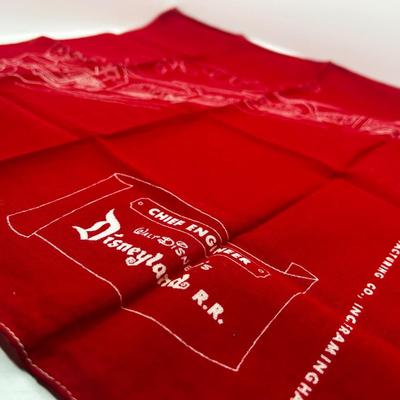 LOT 123J: Vintage Disneyland R.R. "Chief Engineer" Hankerchief - 16"x16"- Made in USA