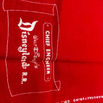 LOT 123J: Vintage Disneyland R.R. "Chief Engineer" Hankerchief - 16"x16"- Made in USA