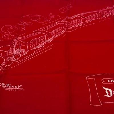 LOT 123J: Vintage Disneyland R.R. "Chief Engineer" Hankerchief - 16"x16"- Made in USA