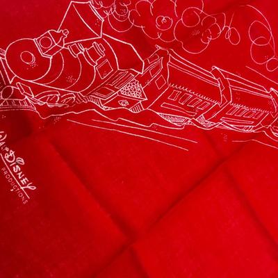 LOT 123J: Vintage Disneyland R.R. "Chief Engineer" Hankerchief - 16"x16"- Made in USA