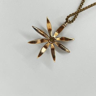 LOT 128J: 10K Gold and Seed Pearl Pendant on 20" Gold Filled Chain - 5.5 GTW