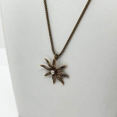 LOT 128J: 10K Gold and Seed Pearl Pendant on 20" Gold Filled Chain - 5.5 GTW
