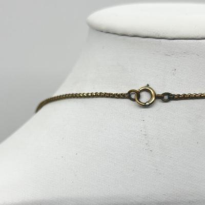 LOT 128J: 10K Gold and Seed Pearl Pendant on 20" Gold Filled Chain - 5.5 GTW