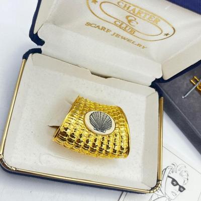 LOT 129J: Vintage Bracelet and Matching Earrings + Charter Club Scarf Clip