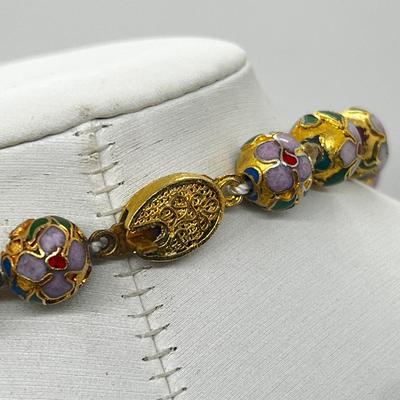 LOT 130J: Vintage Cloisonne Beads - 24"