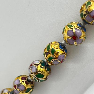 LOT 130J: Vintage Cloisonne Beads - 24"