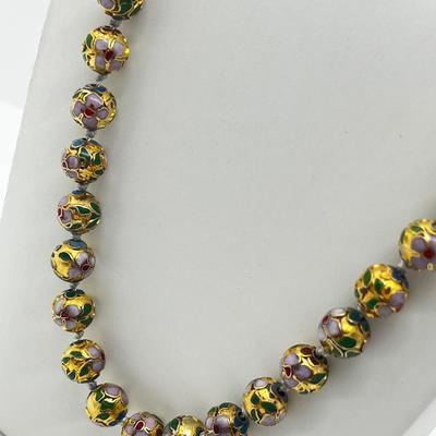 LOT 130J: Vintage Cloisonne Beads - 24"