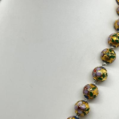 LOT 130J: Vintage Cloisonne Beads - 24"