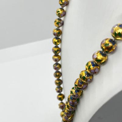 LOT 130J: Vintage Cloisonne Beads - 24"
