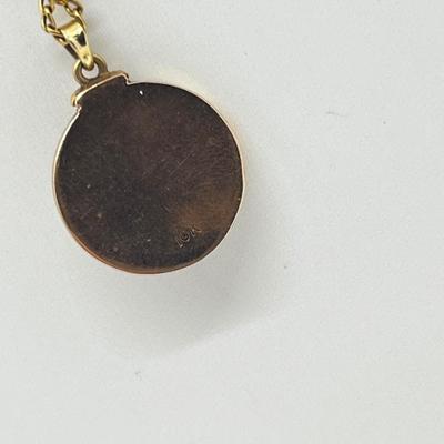 LOT 131J: 10K Yellow Gold Vintage Pendant Necklace - 8 Grams