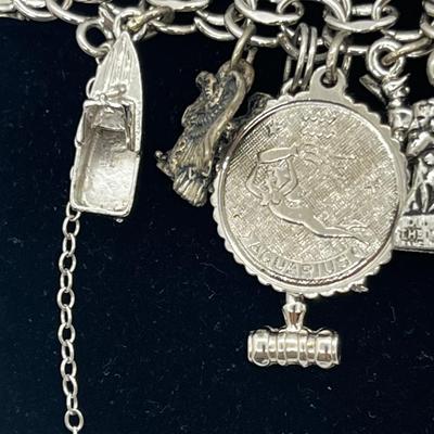 LOT 132J: Vintage Elco Sterling Charm Bracelet - 45.2 GTW