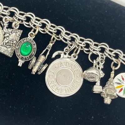 LOT 132J: Vintage Elco Sterling Charm Bracelet - 45.2 GTW