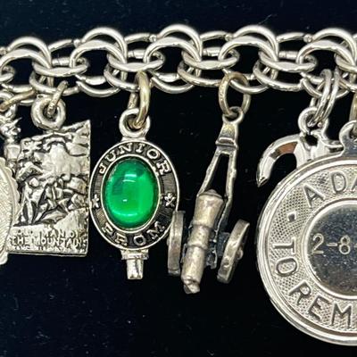 LOT 132J: Vintage Elco Sterling Charm Bracelet - 45.2 GTW