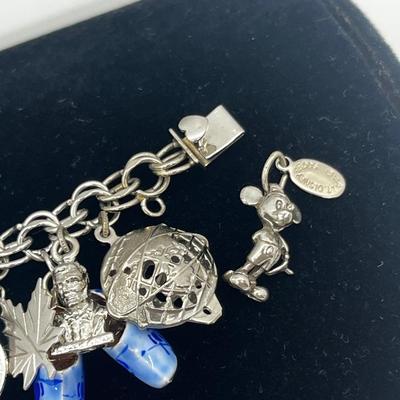 LOT 132J: Vintage Elco Sterling Charm Bracelet - 45.2 GTW