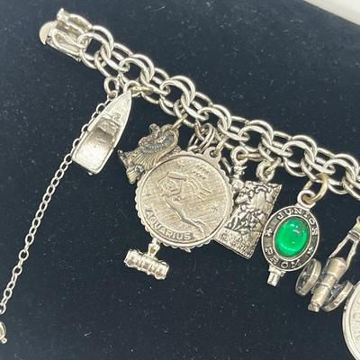 LOT 132J: Vintage Elco Sterling Charm Bracelet - 45.2 GTW