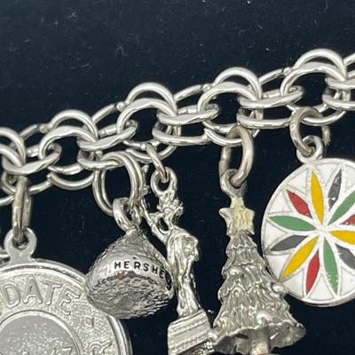 LOT 132J: Vintage Elco Sterling Charm Bracelet - 45.2 GTW