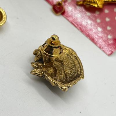 LOT 134J: Vintage Avon Brooch/Pin Lot Including Jack-O-Lantern with Matching Pierced Earrings