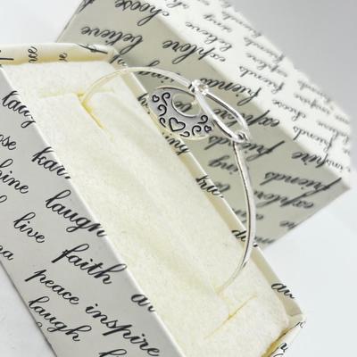LOT 135J: Sterling Silver "Mother" Latched Bangle Bracelet -5.2 Grams