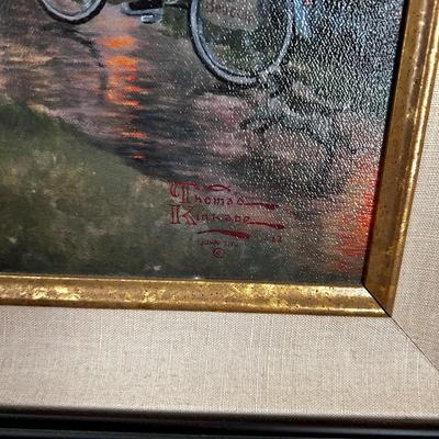 Kinkade Painting "Hometown Morning" - Framed